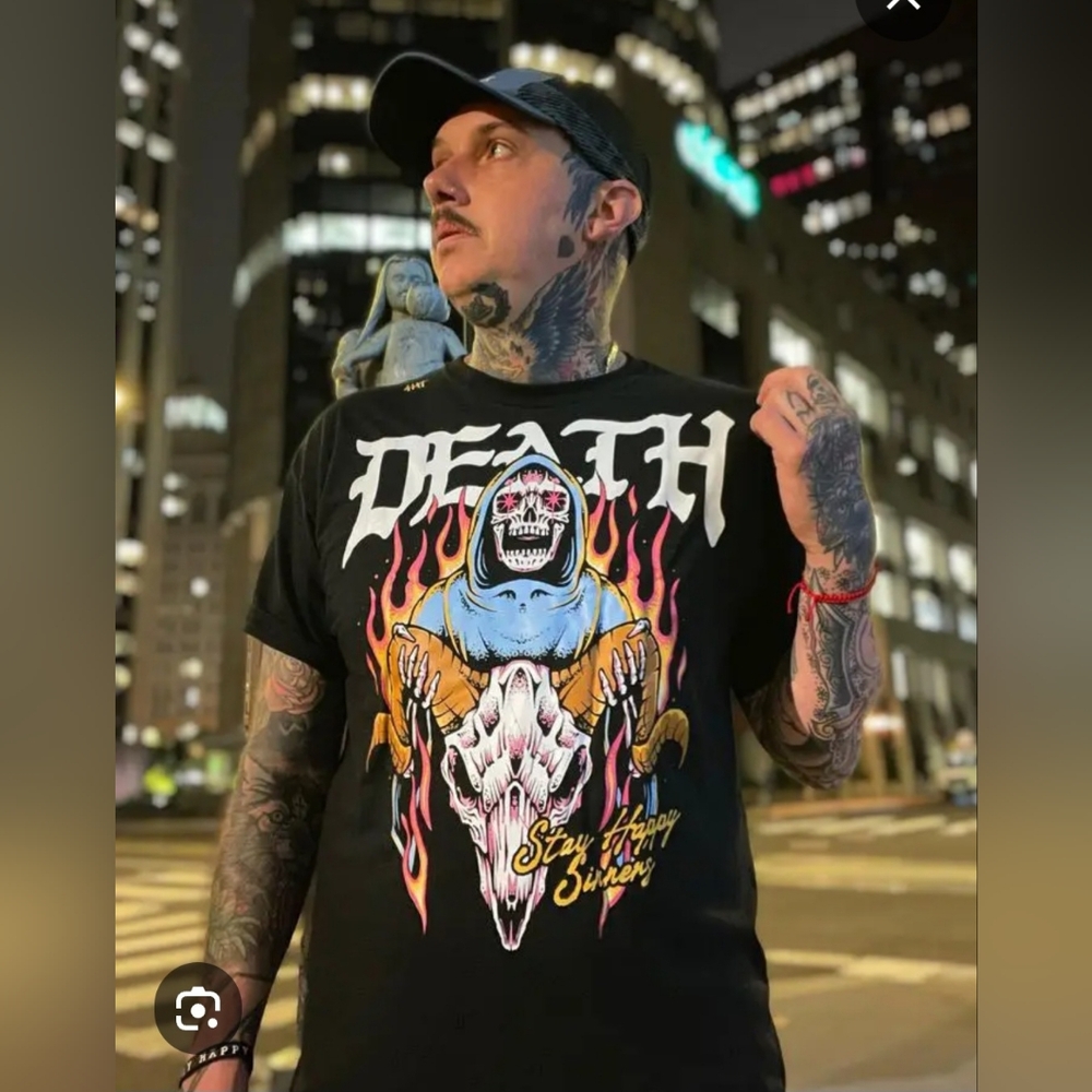 Black Graphic T-shirt . Unisex